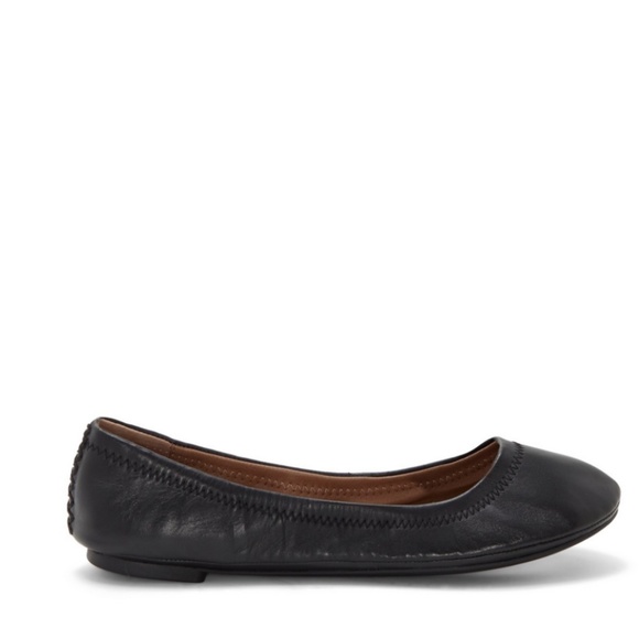 Lucky Brand Emmie Ballet Leather Flats Color Black in size 7.5 - Picture 2 of 12